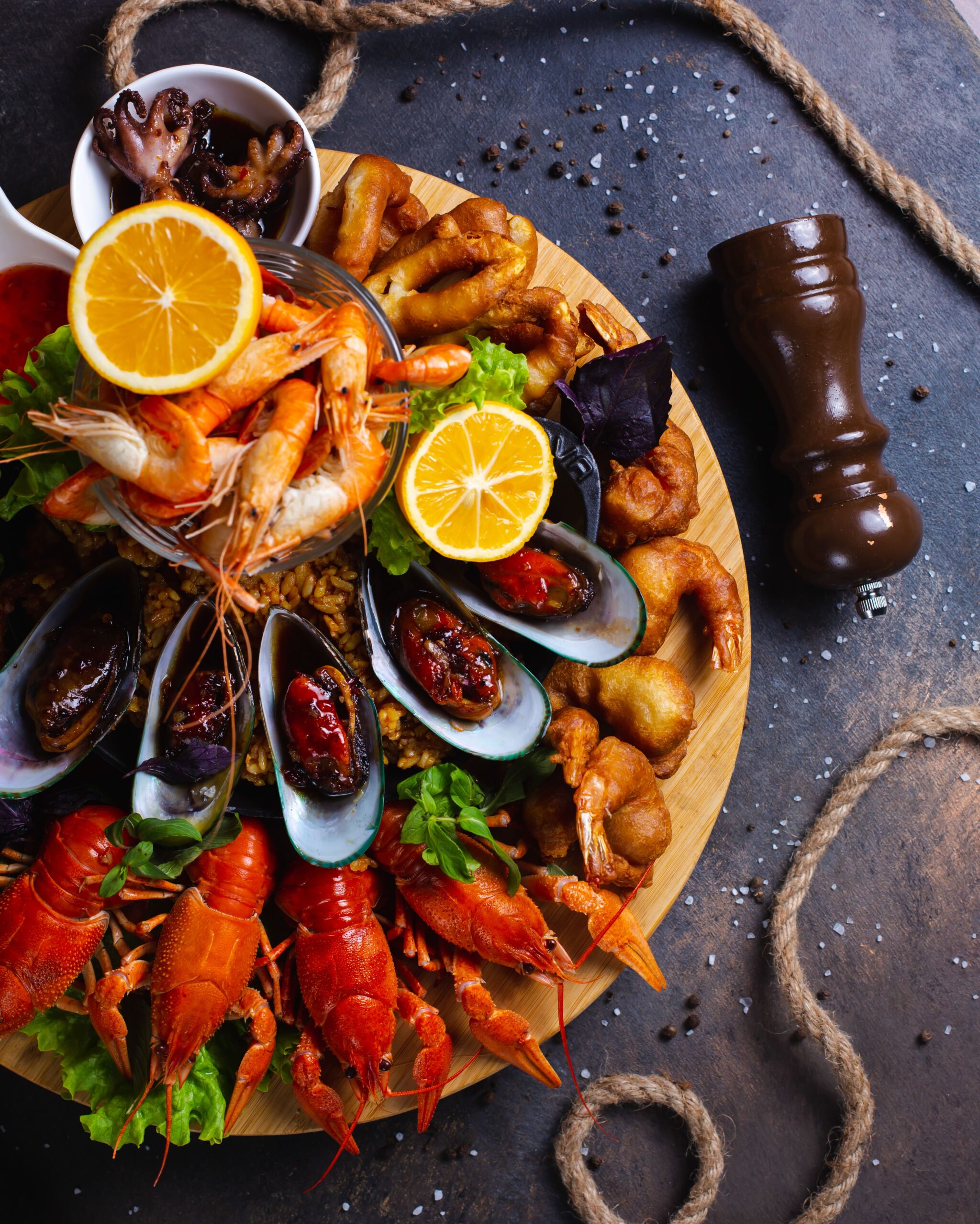 seafood-plate-with-shrimps-mussels-lobsters-served-with-lemon
